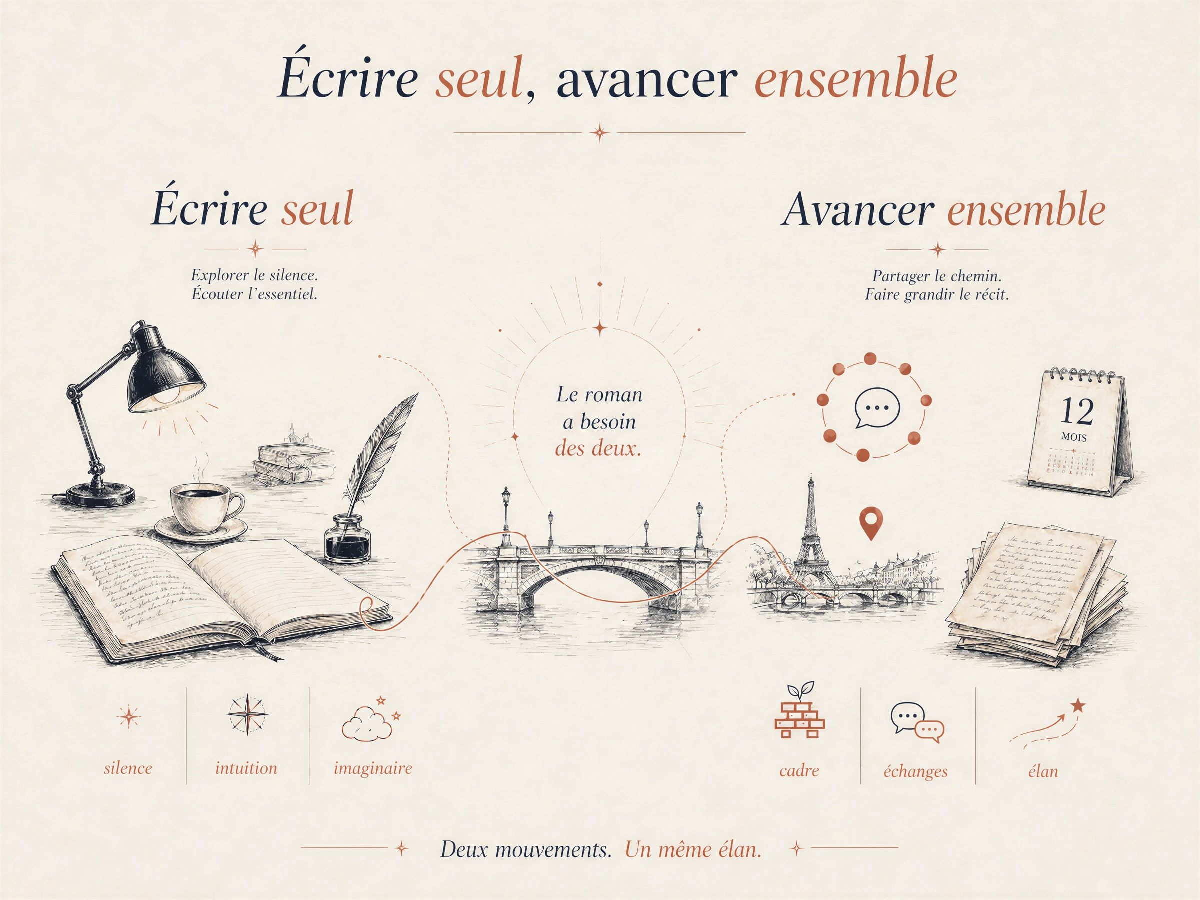 Écrire seul, avancer ensemble : le roman a besoin des deux